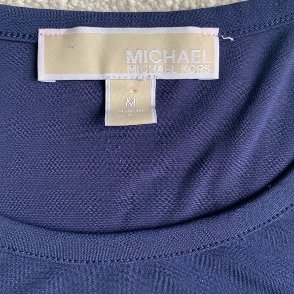 Michael Kors Navy Pleated Skirt Sleeveless Preppy Resort Dress Medium - Picture 2 of 5